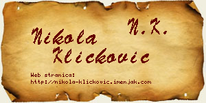 Nikola Kličković vizit kartica